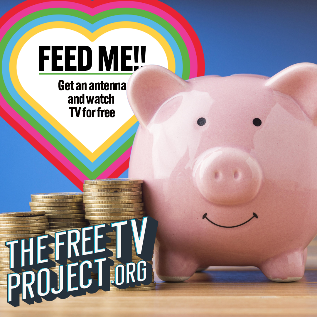 The Free TV Project piggy bank paid ad